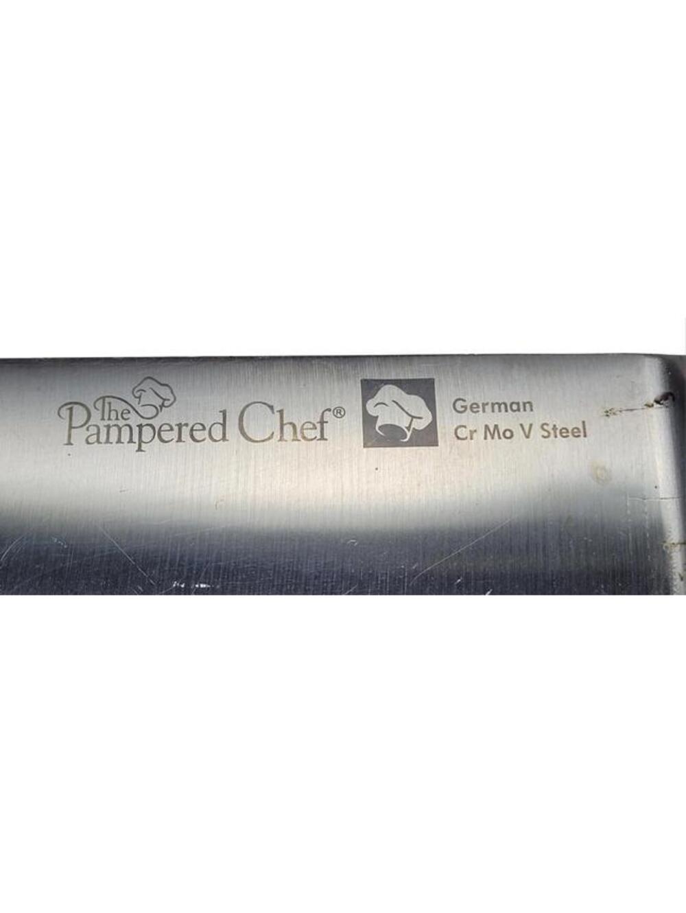 The Pampered Chef German Cr Mo V Steel Knife chefs knife 8 inch blade - Picture 3 of 13